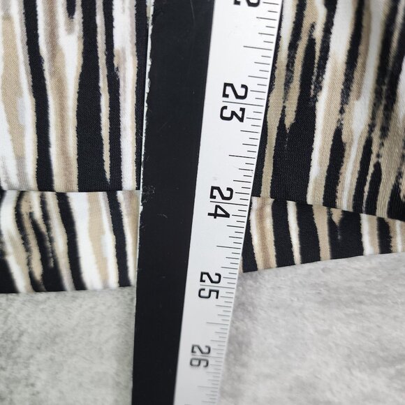 Women's Worthington Stretch Blouse Black/White Striped Pattern Short Sleeve S - Picture 7 of 8